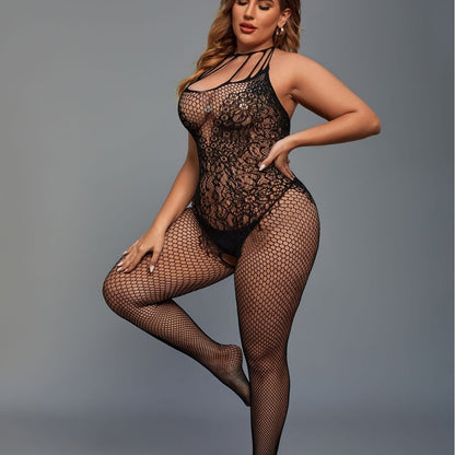 Open Crotch Free off Sexy Siamese Underwear Sheer Cutout Fishnet Clothes