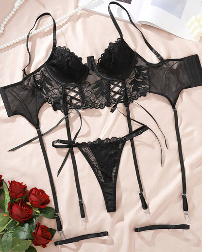 Hollow Body Shaping Strap Bra Set