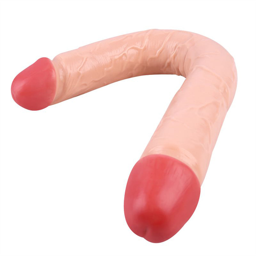 Double-Ended Soft Silicone Simulated Anus Masturbation Dildo