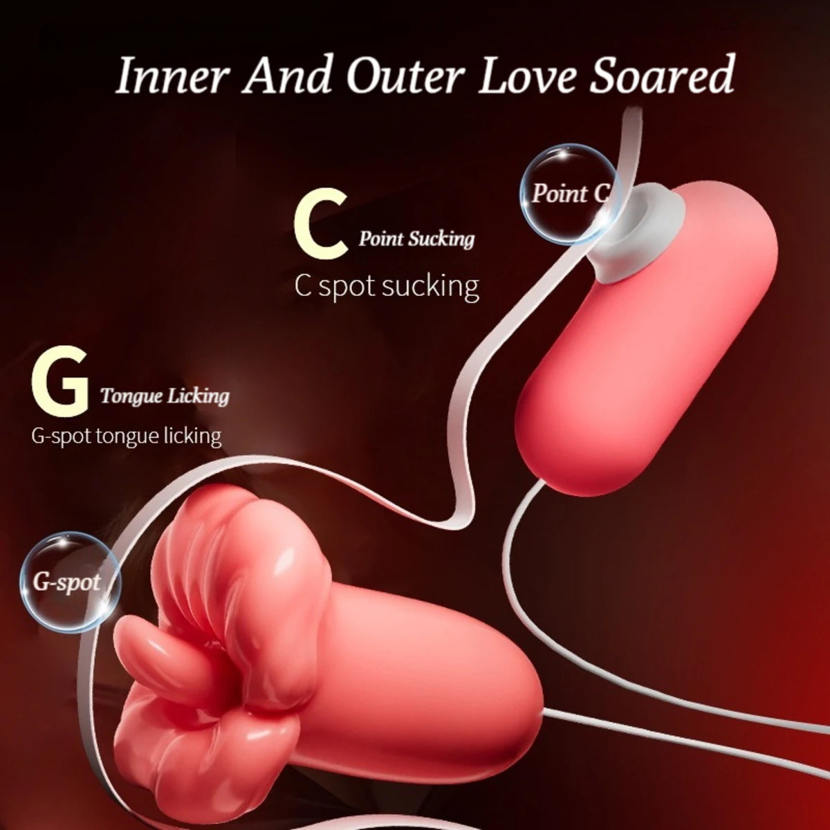 Quusvik - 2 In 1 Tongue Licking Sucking Vibrators For Women