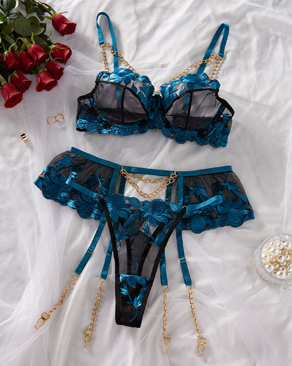 Mystic Bloom Blue Grater Lingerie Sets