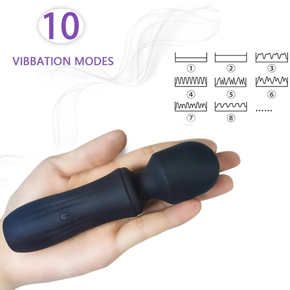 Quusvik rechargeable mini AV vibration massage stick for female masturbation with silicone all-inclusive glue and non-shaking hand design5