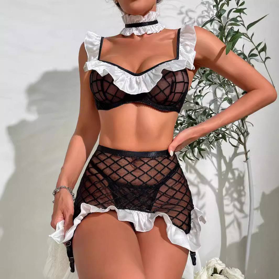 Sexy Nightclub Babe Role-playing Light See-Through Mesh Temptation Lingerie