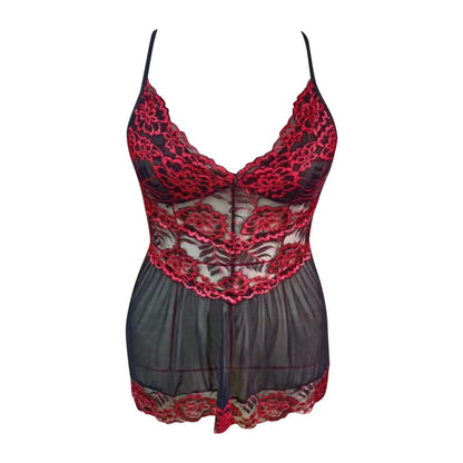 Lingerie Lace Sling Mesh Dress See-Through Sleep Dress