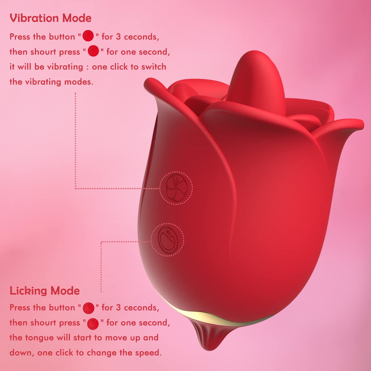 Quusvik -Rose Toys Nipples Clitorals Stimulator With Tongue For Women