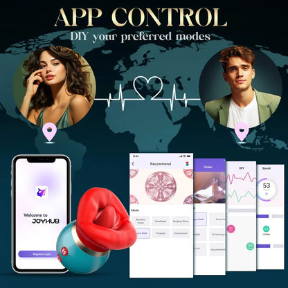 Quusvik - 3 in 1 App Remote Control Big Mouth Vibrator With 360° Tongue Licking & Sucking & Vibrating