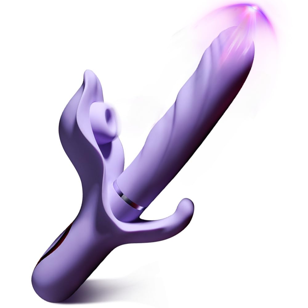 Quusvik Telescopic Vibrator Clitoris Stimulator Vagina G-Spot Massager Silicone Dildo Masturbator