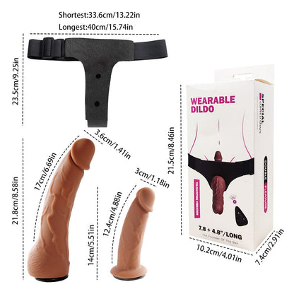 6.69'' Yeain Wearable Double-headed Thrusting Dildo Vibrator For LGBT