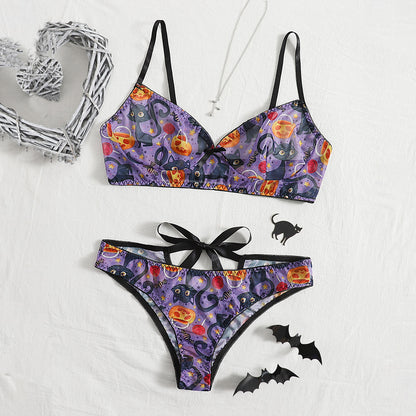 Plus Size Sexy Lingerie Three-piece Set with Backless Design Tempting and Transparent Lace