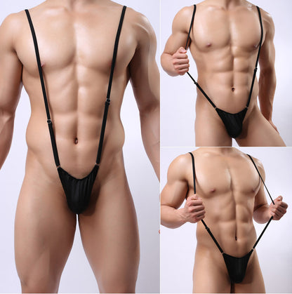 Men's Adjustable thong sexy underwear with Bulge Ball Pouch