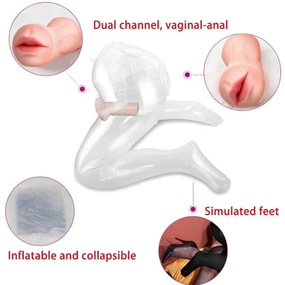 Quusvik - PVC Inflatable Female Half-Body Torso | Transparent Model | Waterproof