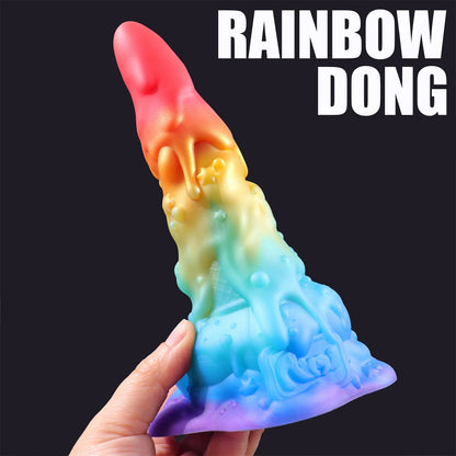 Quusvik – 7,48 Zoll großer Rainbow Ice Cream Fantasy Flüssigsilikon-Dildo