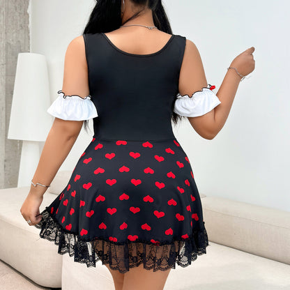 Plus Size Pure Maid Sexy Lingerie Set