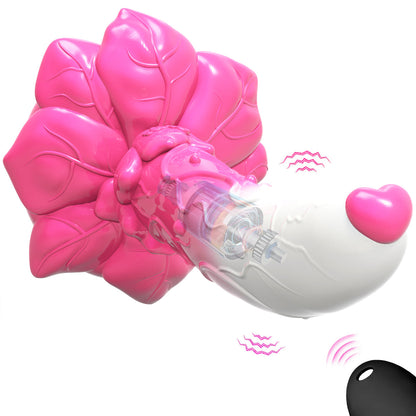 Rose Silicone Dildo – Cute Alien Anal Plug with Textured Design & Suction Cup