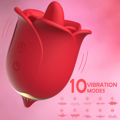 Quusvik -Rose Toys Nipples Clitorals Stimulator With Tongue For Women