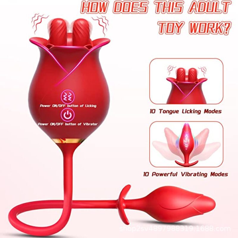 Quusvik - Romeo Double-pistil Tongue-licking Rose Toy With Vibrating Anal Plug