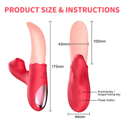 Quusvik - Rose Generation Ⅱ Tongue Licking Vibrator Clit Sucking G Spot Stimulator Nipple Massager