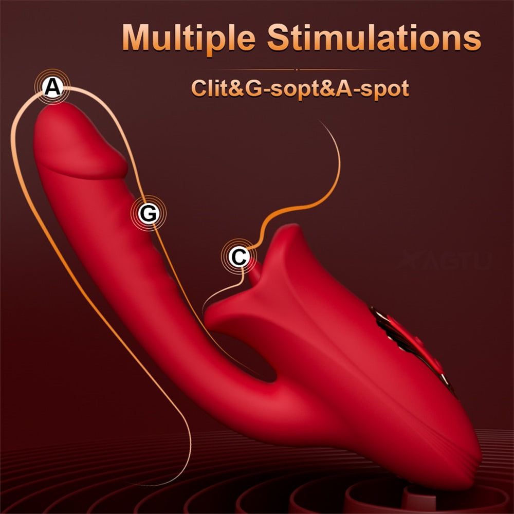 Quusvik - Rose Muncher Mouth Shaped Lip Biting Vibrator With G Spot Vibrator