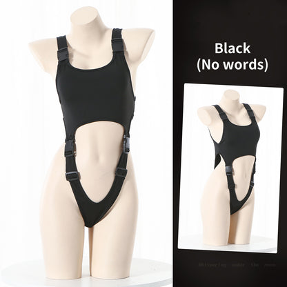 "Baby" Printed One-piece Strap Buckle Sexy Lingerie