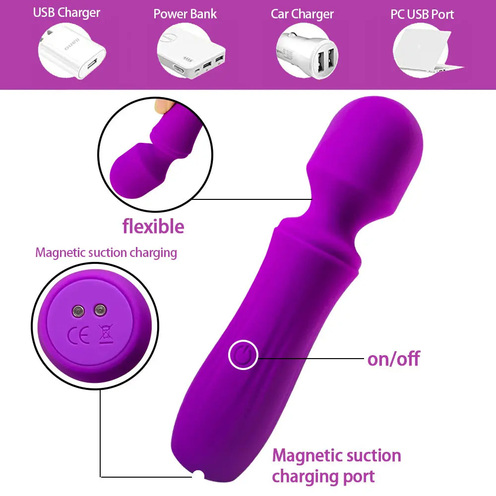 Quusvik rechargeable mini AV vibration massage stick for female masturbation with silicone all-inclusive glue and non-shaking hand design8