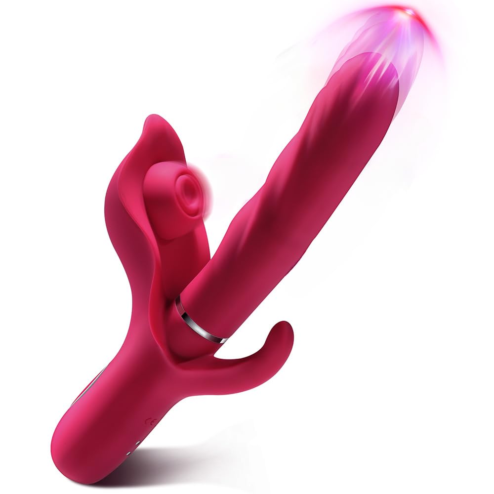 Quusvik Telescopic Vibrator Clitoris Stimulator Vagina G-Spot Massager Silicone Dildo Masturbator