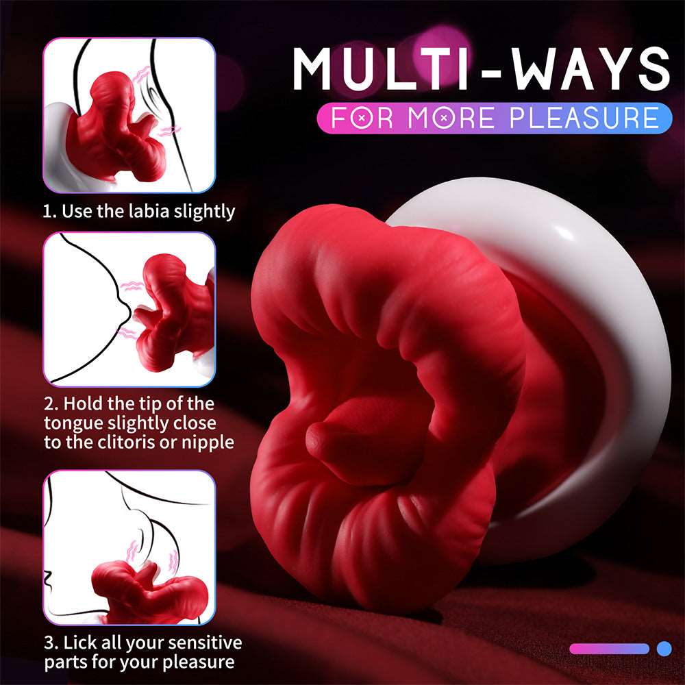 Quusvik - Big Mouth Upgraded Tongue Licking Vibrator for Women with 8 Vibrating Tongue Licking Modes