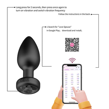 Quusvik - Remote/app controlled vibrating silicone anal plug