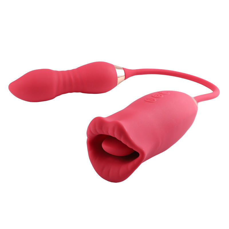 Quusvik - Rose Muncher Scarlet Rose kiss 3-in-1 Bitting & Thrusting Vibrator