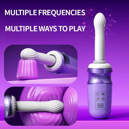 Quusvik - Pure Moon G-Spot Vibrator – 7 Thrusting & Heating Modes, APP Controlled Dildo Machine with Display & Suction Cup