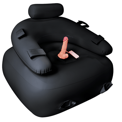 Quusvik - Inflatable Sex Chair with Bondage Set – Erotic Furniture with Dildo Mount & Electric Pump for Couples