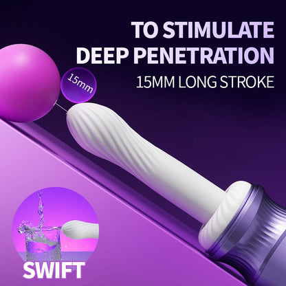Quusvik - Pure Moon G-Spot Vibrator – 7 Thrusting & Heating Modes, APP Controlled Dildo Machine with Display & Suction Cup