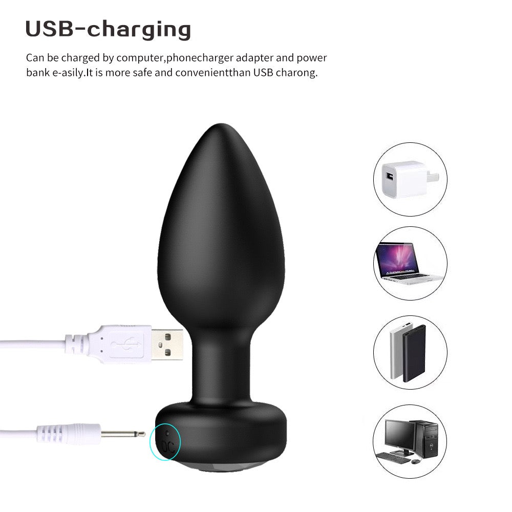 Quusvik - Remote/app controlled vibrating silicone anal plug