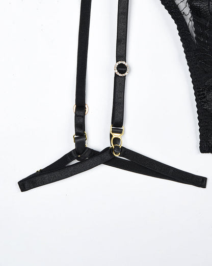 Vintage Gemstone Lace Lingerie Set