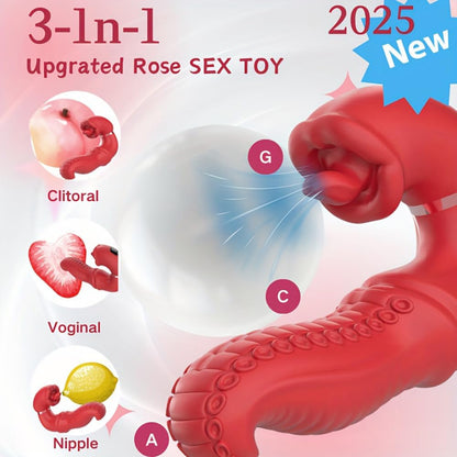 Octopus Tongue Licking Vibrator – 9-Mode Clitoral & G-Spot Stimulator with Swing Motion & USB Rechargeable