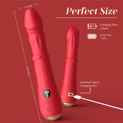 Quusvik 3-in-1 Heating G-Spot & Clitoral Vibrator – Steel Ball Sliding, 9 Vibrations, Waterproof