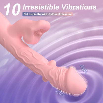 3-in-1 Rose Muncher Rabbit Vibrator – Dual-Sided Wiggling, Licking & Intense Vibration for Ultimate Pleasure
