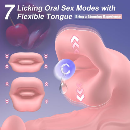 3-in-1 Rose Muncher Rabbit Vibrator – Dual-Sided Wiggling, Licking & Intense Vibration for Ultimate Pleasure