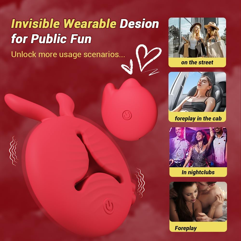 Quusvik Rabbit Vibrating Nipple Clamps - Smart App & Remote Control BDSM Toy