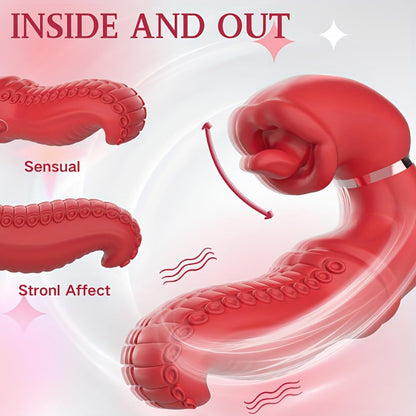 Octopus Tongue Licking Vibrator – 9-Mode Clitoral & G-Spot Stimulator with Swing Motion & USB Rechargeable