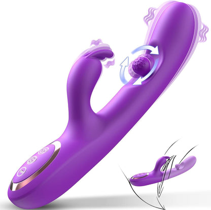 Quusvik 3-in-1 Rabbit Vibrator with 360° Rotation and Clitoral Stimulation