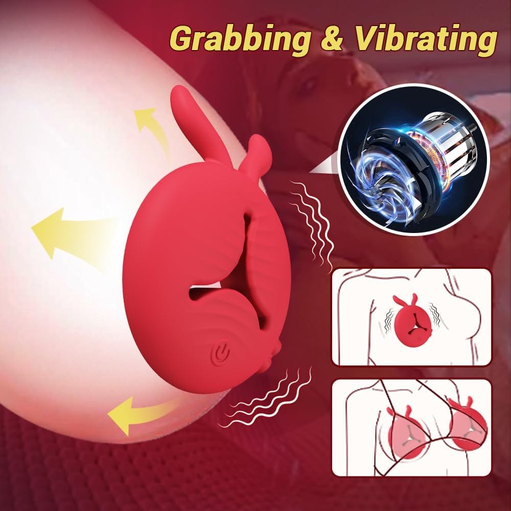 Quusvik Rabbit Vibrating Nipple Clamps - Smart App & Remote Control BDSM Toy