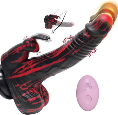 Quusvik Rabbit 5-in-1 Thrusting Rotating Dildo with Heating & Remote Control – G-Spot & Clit Stimulator