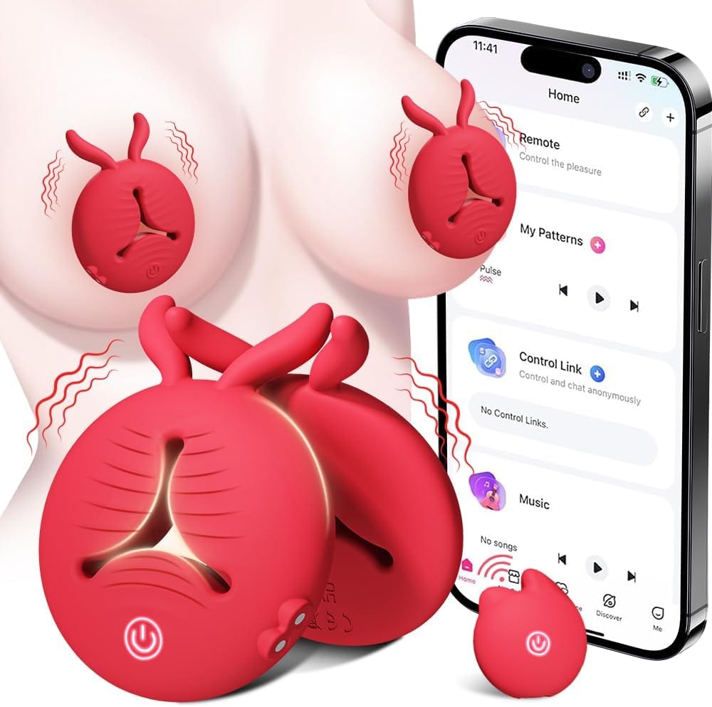 Quusvik Rabbit Vibrating Nipple Clamps - Smart App & Remote Control BDSM Toy