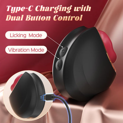 Quusvik - Upgraded Rose Mouth-Shaped Vibrator | Biting, Licking & Clitoral Stimulation