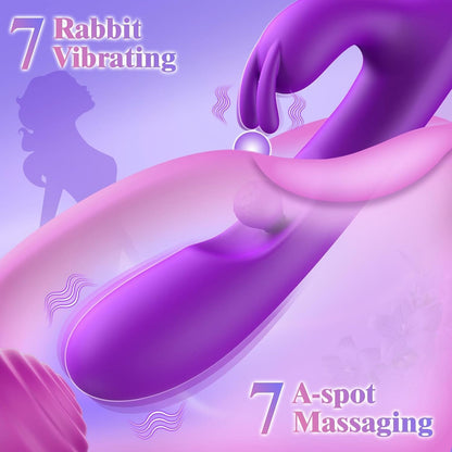 Quusvik 3-in-1 Rabbit Vibrator with 360° Rotation and Clitoral Stimulation
