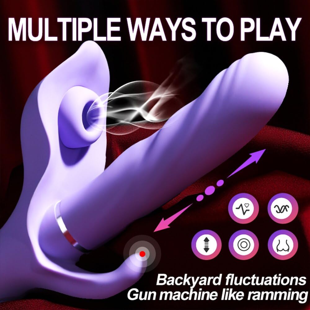 Quusvik Telescopic Vibrator Clitoris Stimulator Vagina G-Spot Massager Silicone Dildo Masturbator