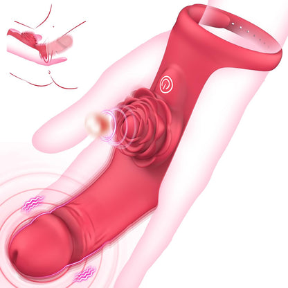 2-in-1 Rose Finger Vibrator – 9-Mode G-Spot & Clitoral Stimulator, Waterproof & Rechargeable