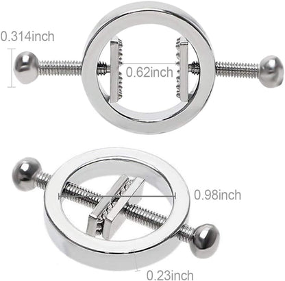 BDSM Metal Nipple Clamps | Adjustable Tightness for Sensory Play