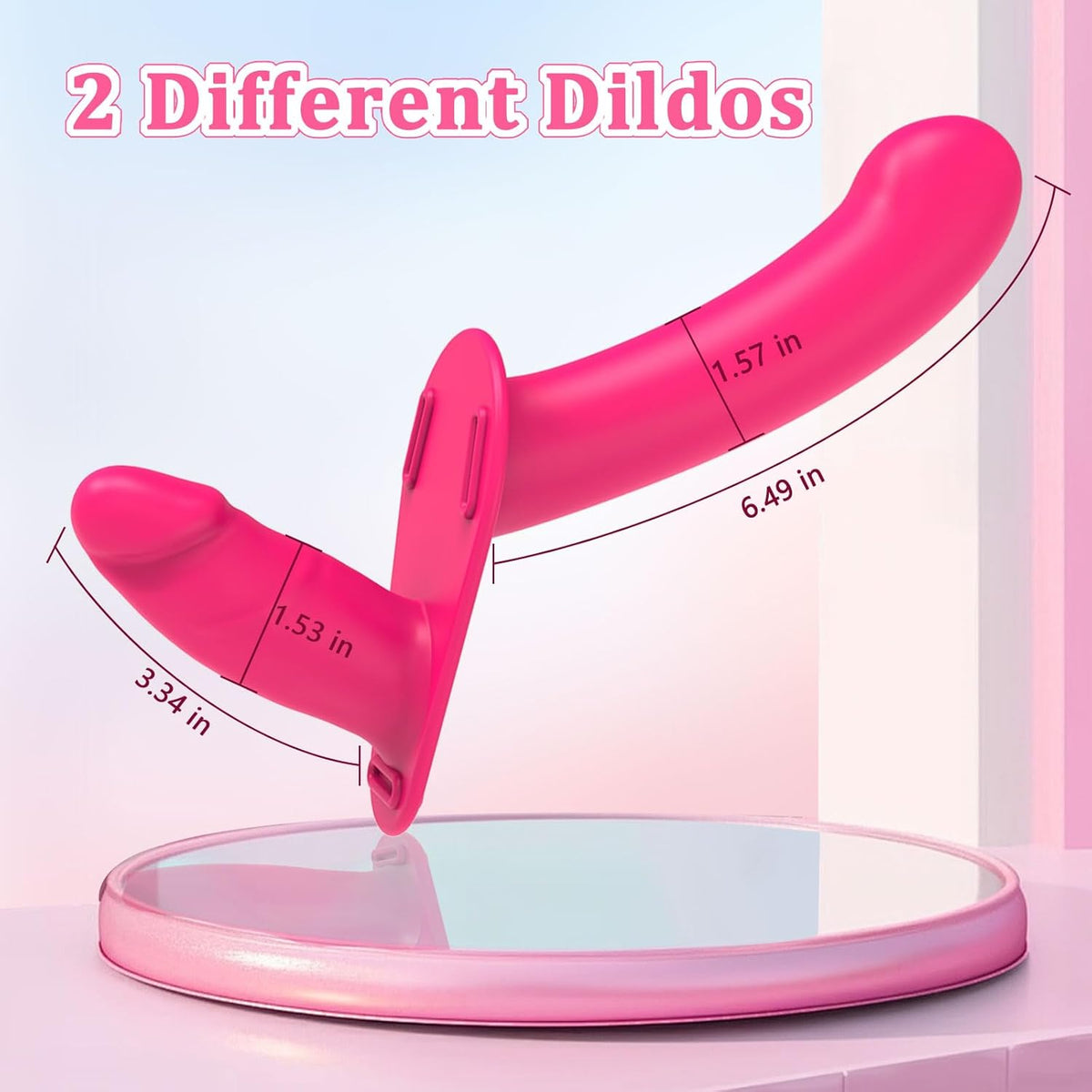 6.3'' Lesbian Strap-on Dildo Vibrator Double-ended Dildo with Remote Control
