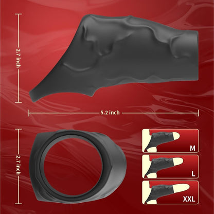 Quusvik - Remote-Controlled Vibrating Penis Sleeve – 10-Mode Silicone Enhancer with Precision G-Spot & P-Spot Stimulation